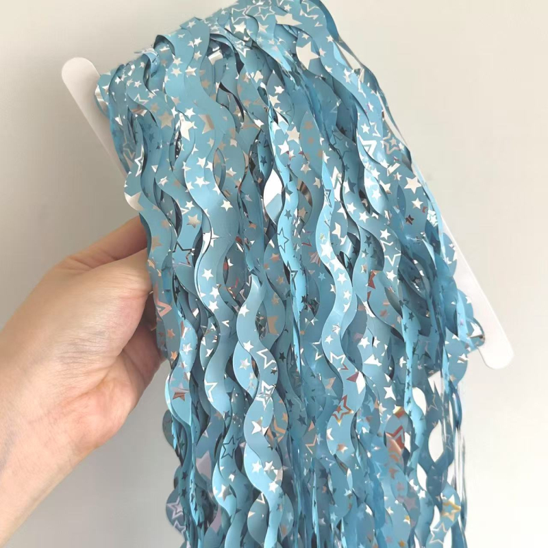 Esőszálas függöny csillagos háttérrel és hullámzó dizájnal születésnapi bulira (Műanyag • Szalag • Helyszíni dekoráció kiegészítői • Beltéri dekoráció)