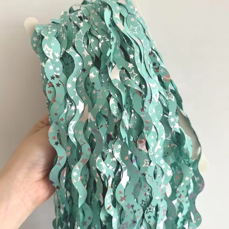 Esőszálas függöny csillagos háttérrel és hullámzó dizájnal születésnapi bulira (Műanyag • Szalag • Helyszíni dekoráció kiegészítői • Beltéri dekoráció)