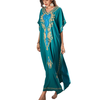 Strandkaftán fedőruha virágos gallérral, pulóver-stílusú bikini-blúz — poliészter anyag, poliészter bélés, 260 g, úszáshoz