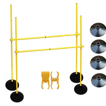 Összecsukható zászlórúd edzőeszköz kosárlabdához és futballhoz; PVC anyag, gumibázis, tekerő rúd, kereszttartó