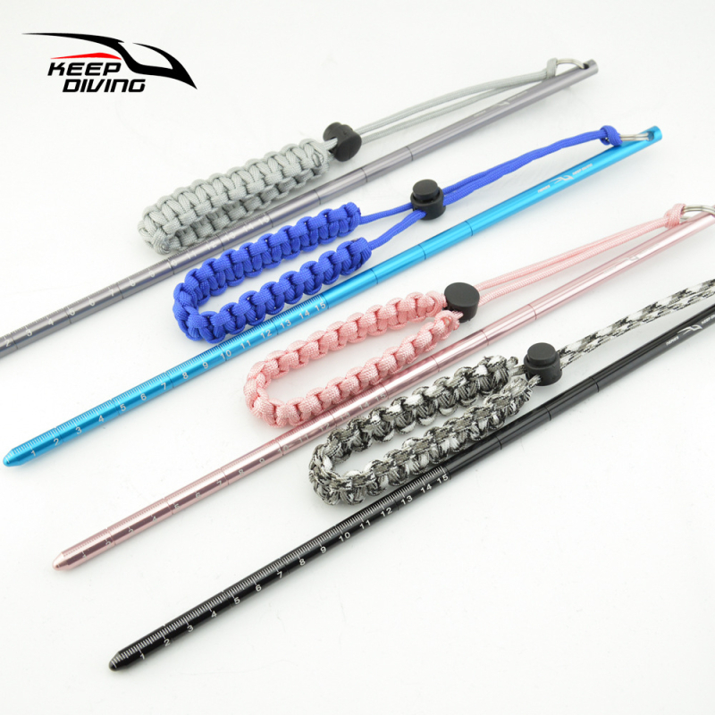 Vízalatti vizsgáló rúd alumíniumötvözetből, skálával és csuklópánttal