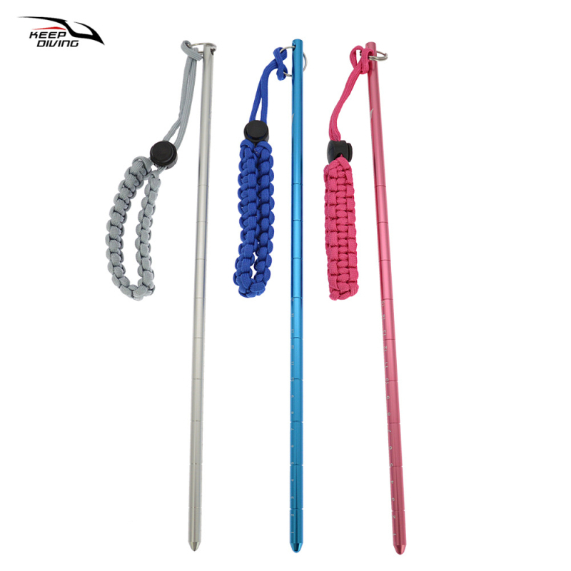 Vízalatti vizsgáló rúd alumíniumötvözetből, skálával és csuklópánttal