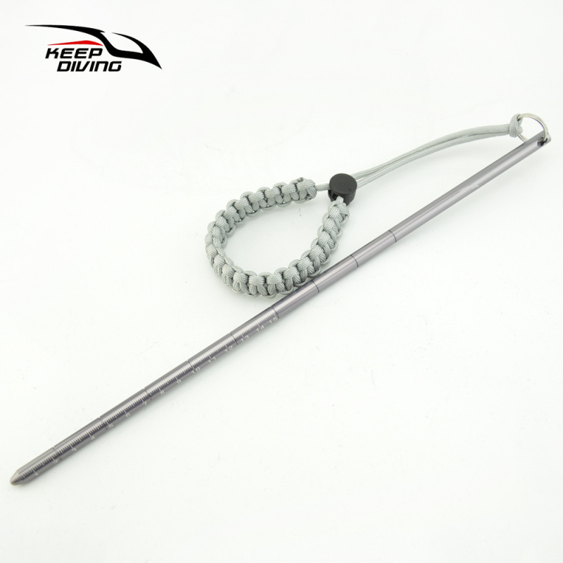 Vízalatti vizsgáló rúd alumíniumötvözetből, skálával és csuklópánttal