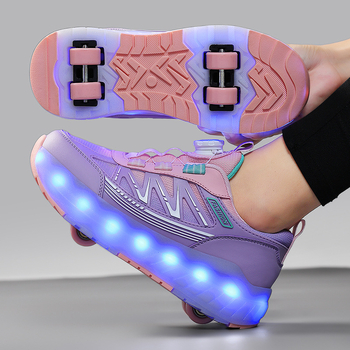 Heelys PU dupla soros görgős cipő uniszex