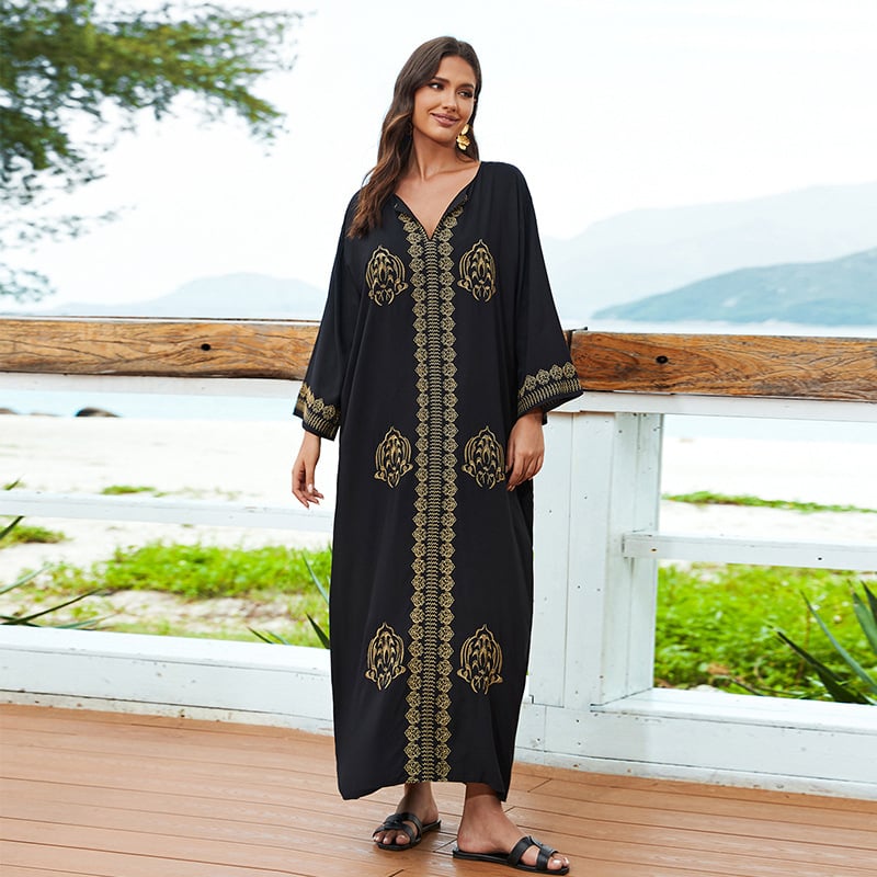Xanyee izšivani rayon plažni prekrivač s pamukom podstavom, 300 g, za žene