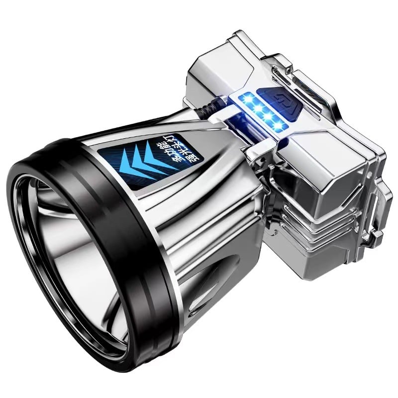 LED челник, презареждащ се и водоустойчив, 2000mAh, далекобойност 200–500 m