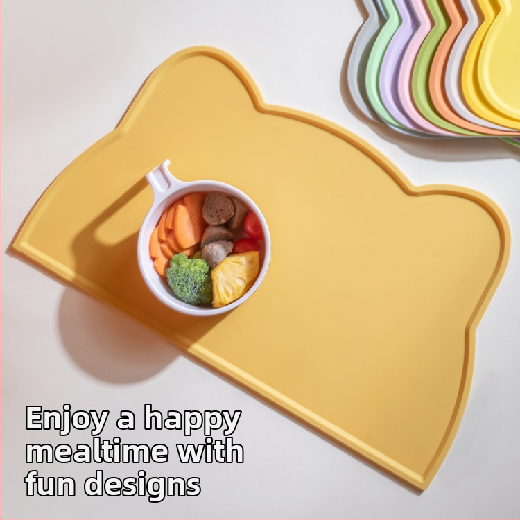 Silikónová podložka na jedlo pre deti, v tvare mačky, nepravidelného tvaru, nordického štýlu