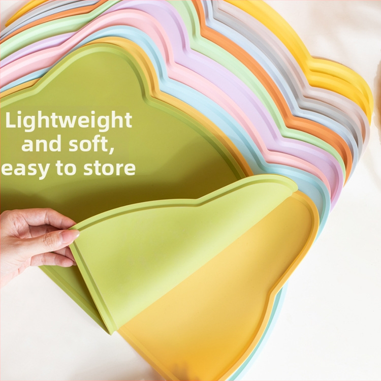 Silikónová podložka na jedlo pre deti, v tvare mačky, nepravidelného tvaru, nordického štýlu