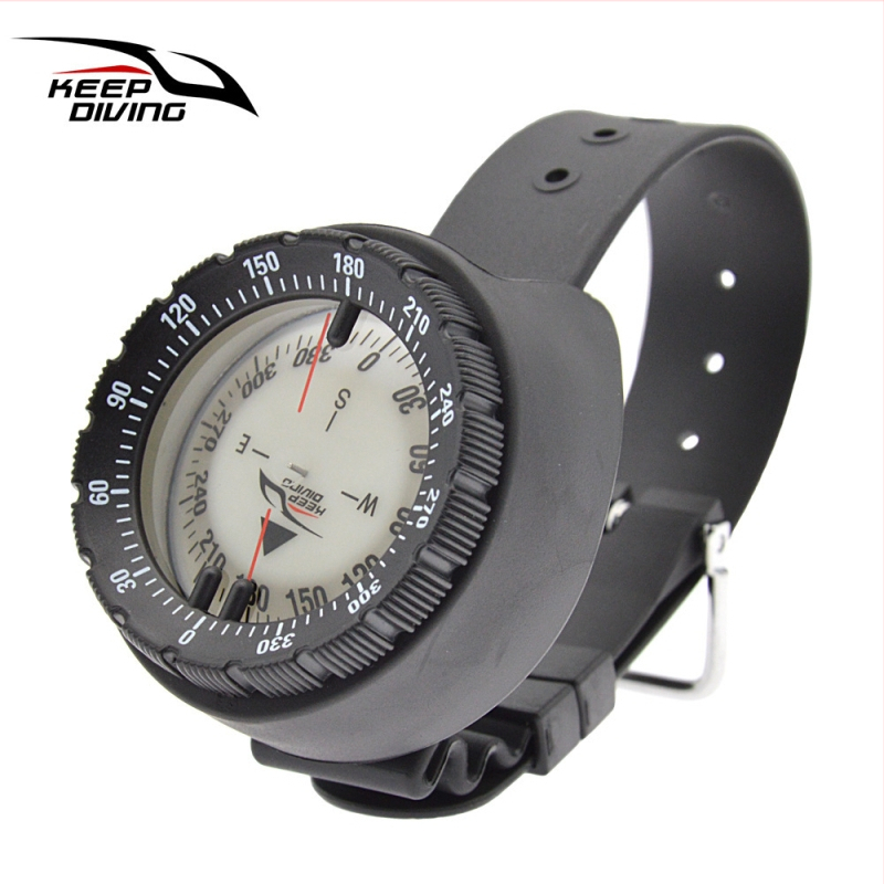 Potápačský kompas CP991B — silný magnet, vodotesný do 50 m, pod vodou svetelný navigačný kompas