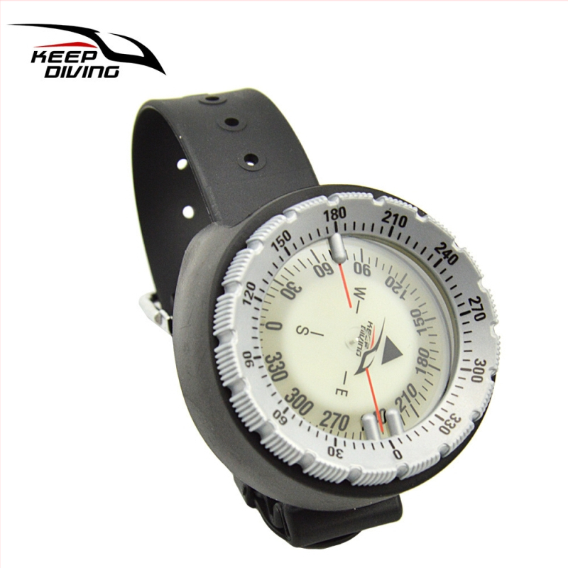 Potápačský kompas CP991B — silný magnet, vodotesný do 50 m, pod vodou svetelný navigačný kompas