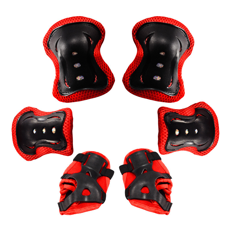 Gyerekeknek készült térd-, könyök- és csuklóvédő garnitúra, habos párnázással korcsolyázáshoz és kerékpározáshoz