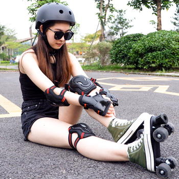 Set protecții pentru role – protecții pentru palme, coate și genunchi; fibră poliesterică; pentru utilizare generală, role și ciclism