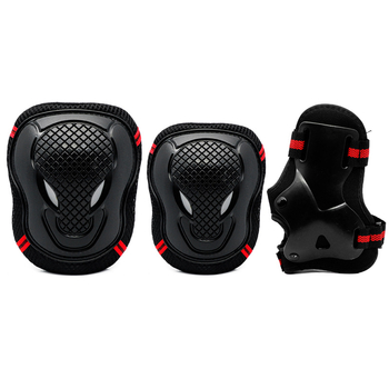 Set protecții pentru role – protecții pentru palme, coate și genunchi; fibră poliesterică; pentru utilizare generală, role și ciclism