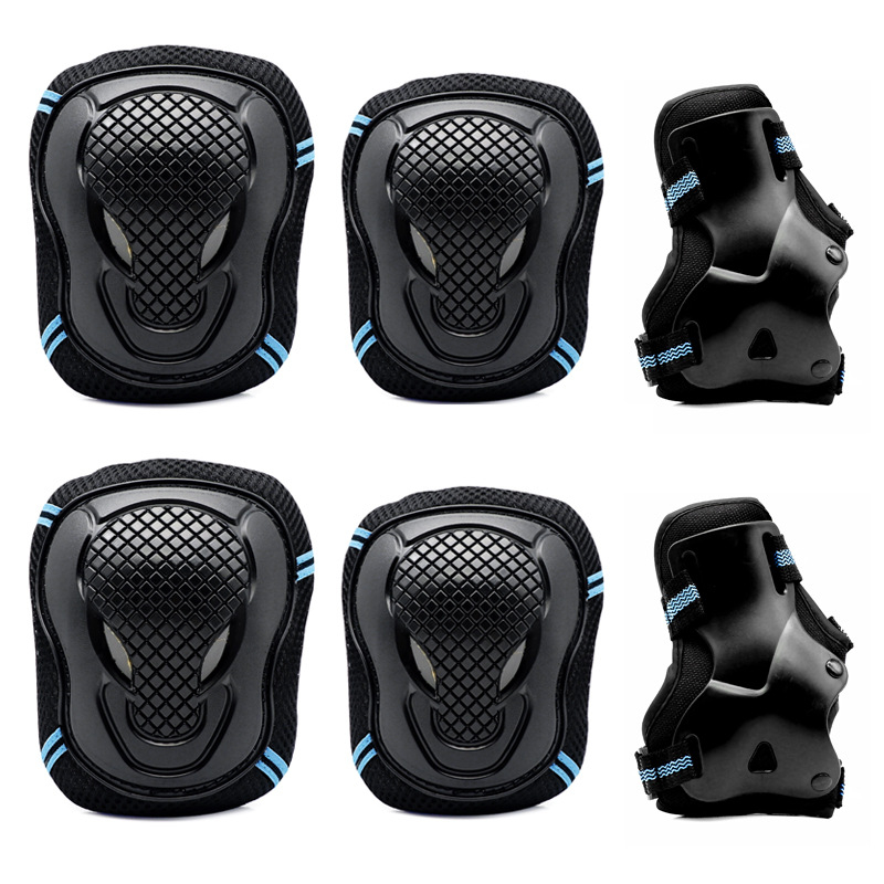 Set protecții pentru role – protecții pentru palme, coate și genunchi; fibră poliesterică; pentru utilizare generală, role și ciclism