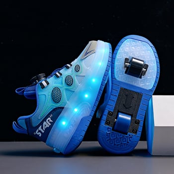 Pantofi Heelys cu roți duble din PU, universali