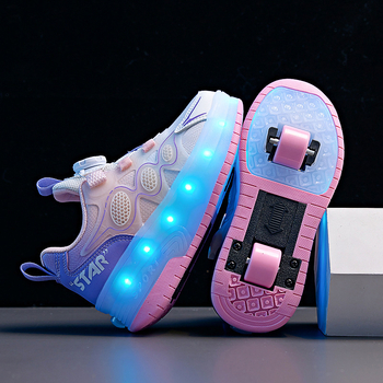 Pantofi Heelys cu roți duble din PU, universali