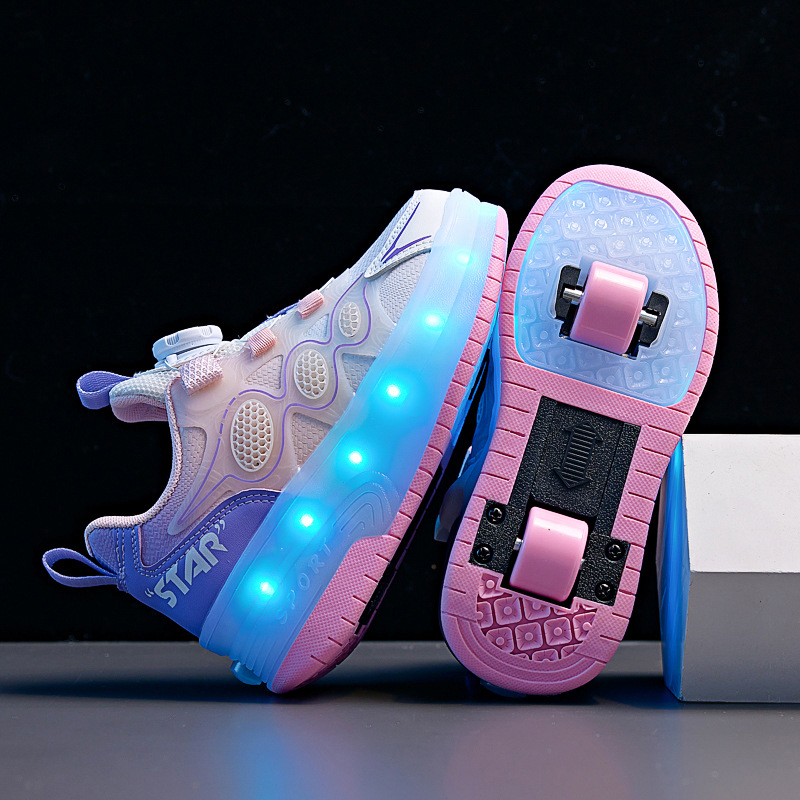 Pantofi Heelys cu roți duble din PU, universali