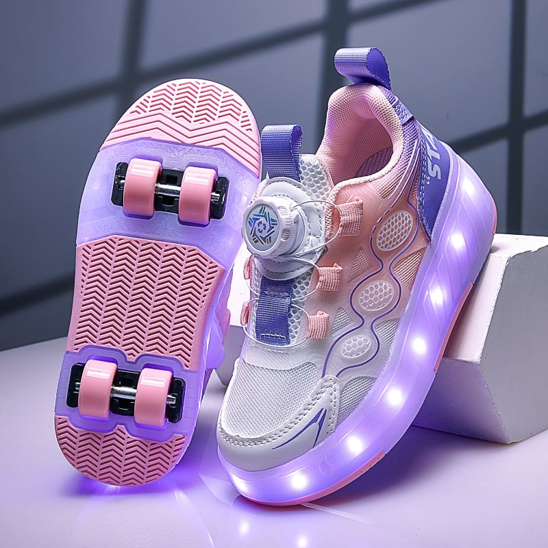 Pantofi Heelys cu roți duble din PU, universali