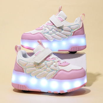 Djeca cipele u stilu Heelys sa svjetlećim efektom – unisex, cartoon uzorak, za sva godišnja doba
