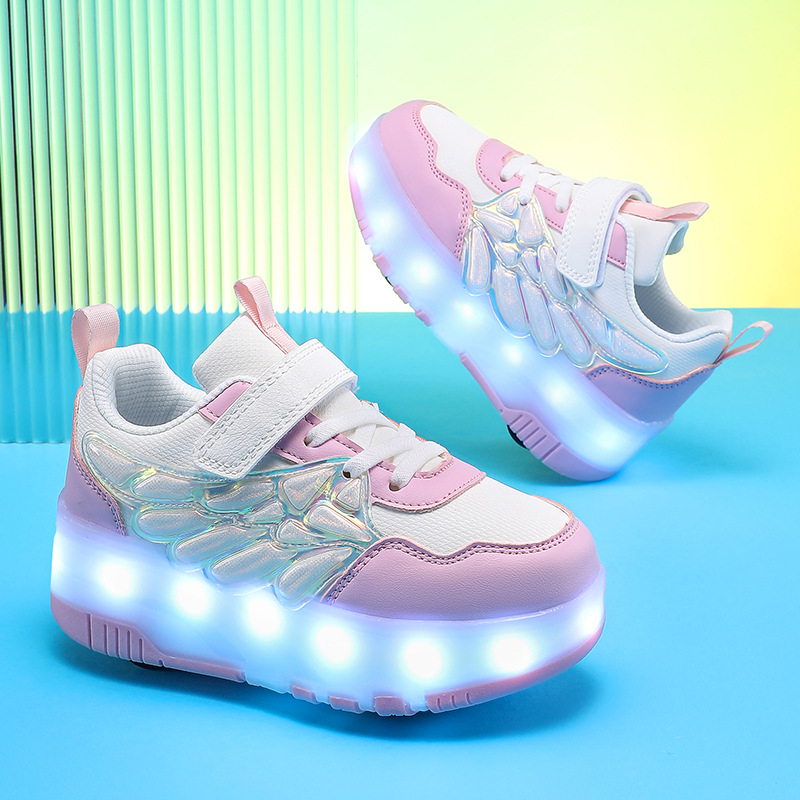 Djeca cipele u stilu Heelys sa svjetlećim efektom – unisex, cartoon uzorak, za sva godišnja doba