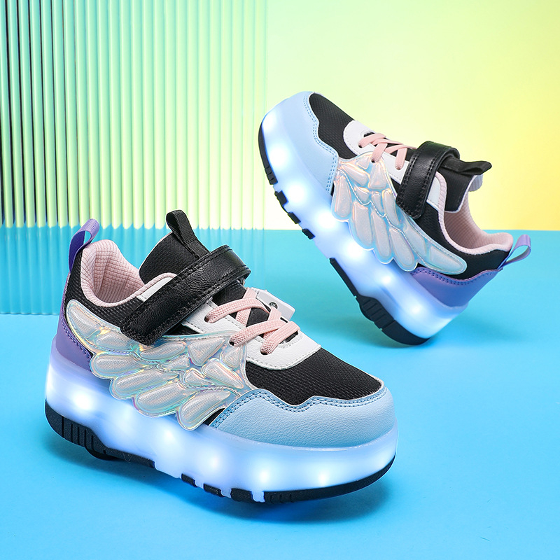 Djeca cipele u stilu Heelys sa svjetlećim efektom – unisex, cartoon uzorak, za sva godišnja doba