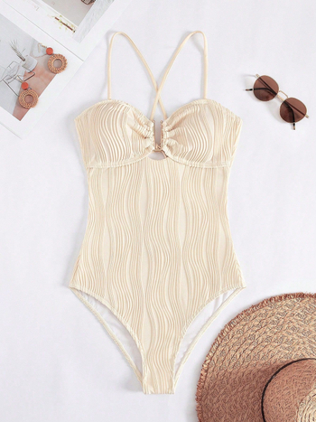 Costum de baie întreg pentru femei, cu bust căptușit, fără mâneci, poliester 90/10, greutate 191 g, potrivit pentru înot și activități acvatice