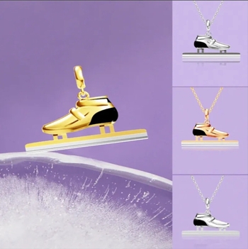 Colier cu pandantiv din cupru, lanț încrucișat, design geometric în formă de U, inspirat din patinele pe pistă scurtă, toamna 2024, stil sportiv