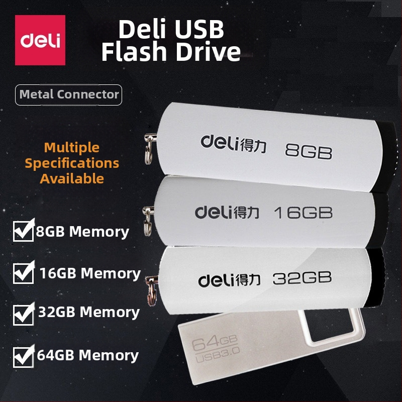 Deli USB flash disk – modely 3721/3722/3723/3755/3753/3756/2191/2192/2173; kompatibilný s počítačmi