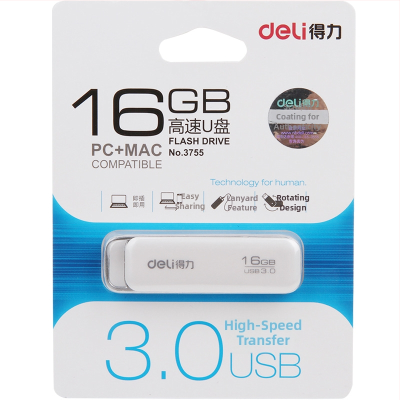 Deli USB flash disk – modely 3721/3722/3723/3755/3753/3756/2191/2192/2173; kompatibilný s počítačmi