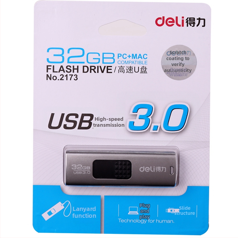 Deli USB flash disk – modely 3721/3722/3723/3755/3753/3756/2191/2192/2173; kompatibilný s počítačmi