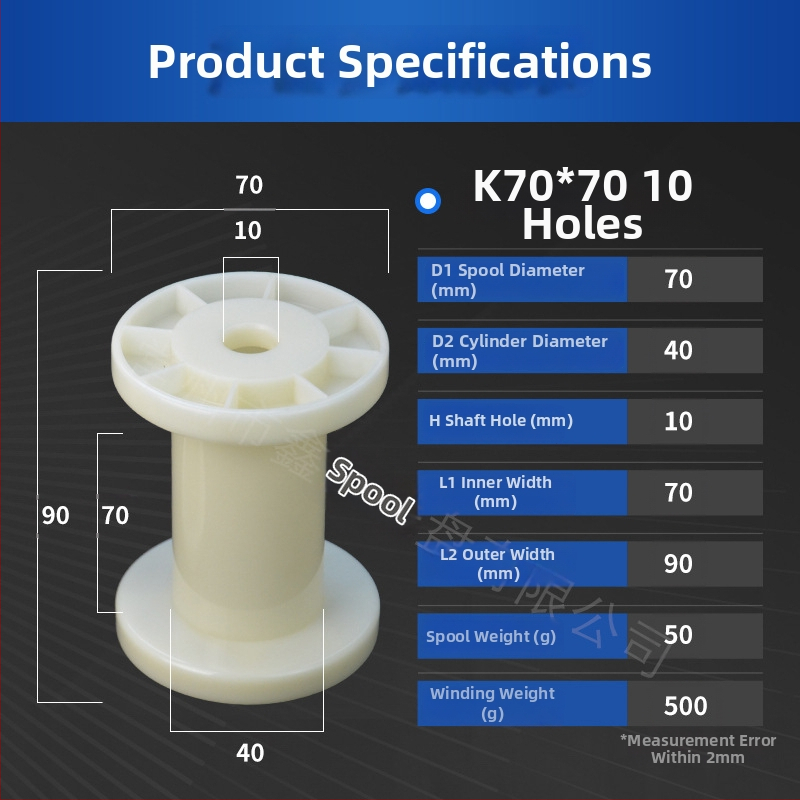 Xindu Drôtová cievka – DIN70, ABS plast, ISO9001 RoHS certifikované, pre kovový drôt