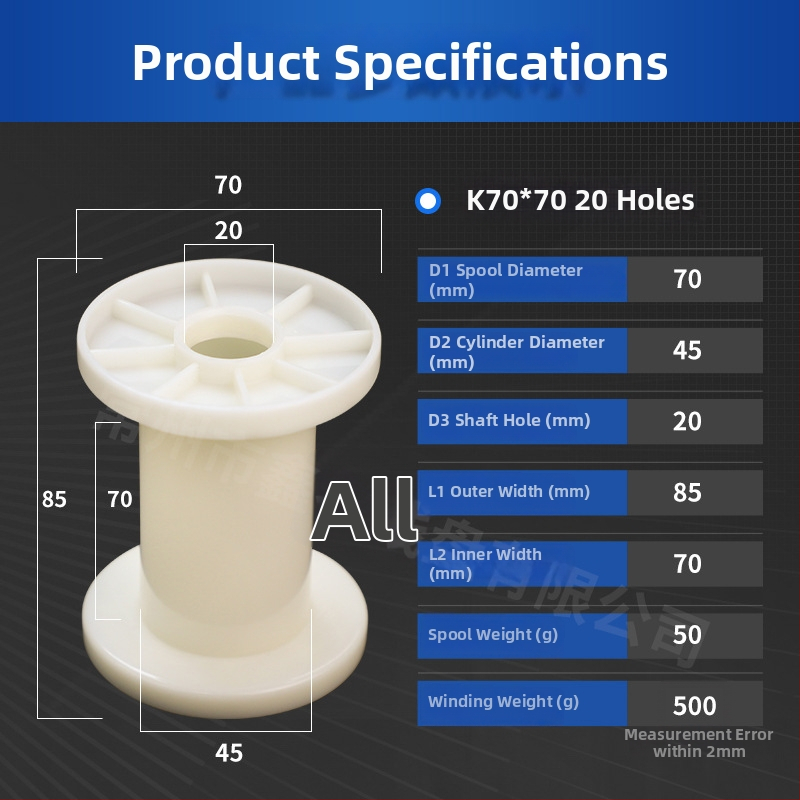Xindu Drôtová cievka – DIN70, ABS plast, ISO9001 RoHS certifikované, pre kovový drôt
