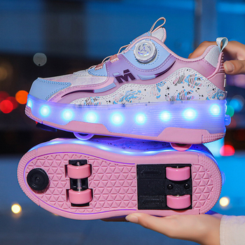 Heelys tenisice s LED osvjetljenjem, dvostruki red četiri kotača – unisex, PU kotači