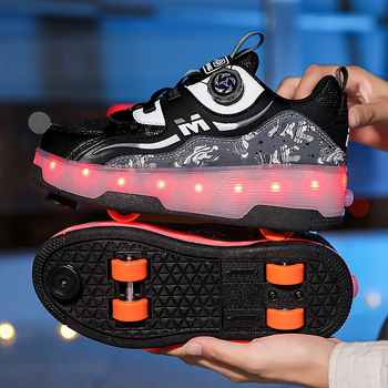 Heelys tenisice s LED osvjetljenjem, dvostruki red četiri kotača – unisex, PU kotači