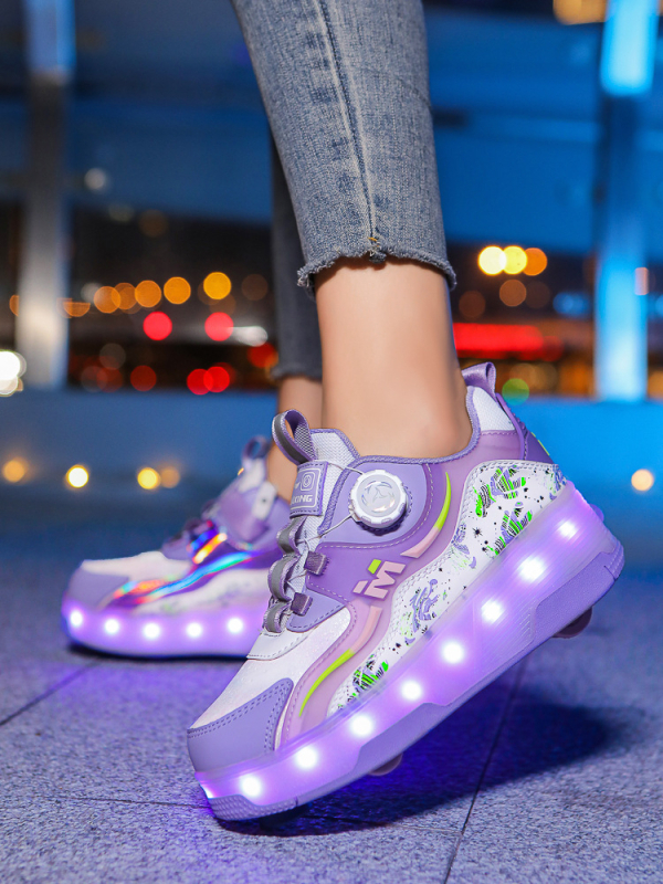 Heelys tenisice s LED osvjetljenjem, dvostruki red četiri kotača – unisex, PU kotači