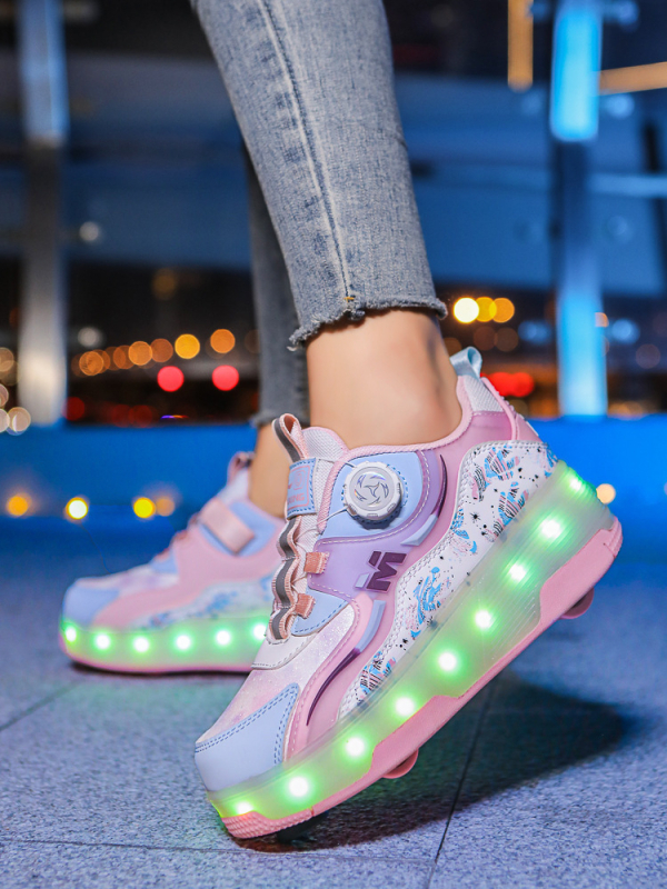 Heelys tenisice s LED osvjetljenjem, dvostruki red četiri kotača – unisex, PU kotači