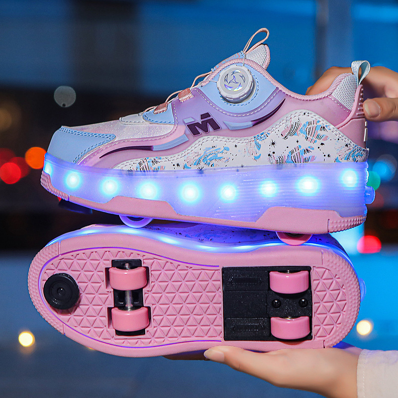 Heelys tenisice s LED osvjetljenjem, dvostruki red četiri kotača – unisex, PU kotači