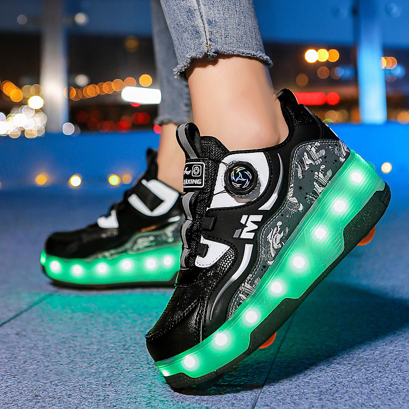 Heelys tenisice s LED osvjetljenjem, dvostruki red četiri kotača – unisex, PU kotači