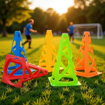 Nogometni trening konus s logom – PE materijal, prilagodba, brend Front Wolf, pomagalo za trening