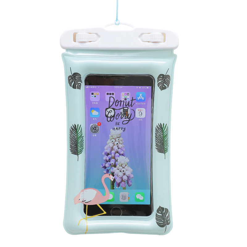 Vodootporna futrola za telefon s dizajnom flaminga, pluta i osjetljiva na dodir, pogodna za plivanje, topli izvori i rafting