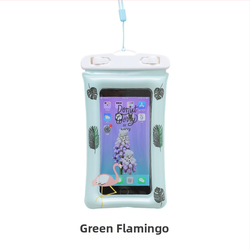 Vodootporna futrola za telefon s dizajnom flaminga, pluta i osjetljiva na dodir, pogodna za plivanje, topli izvori i rafting
