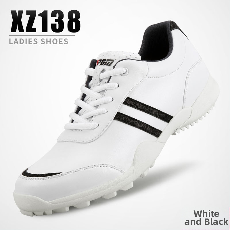 PGM dámske golfové topánky – nepremokavé, priedušné, vrch z mikrovláknovej kože, vzor paralelných prúžkov, protišmyková gumová podrážka