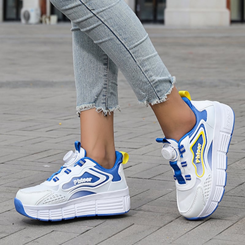 PHTEER Gyerekek Dupla Kerék PU Görkorcsolya Cipő - Uniszex