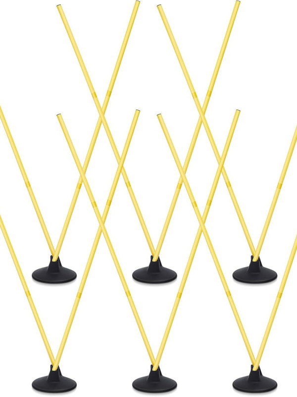 Stâlp de antrenament fotbal cu bază din cauciuc, bază cu trei găuri, Tengbo, 2,2 kg