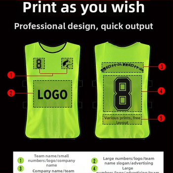 Sepwolf Tímové uniformy na futbal so logom a číslovanými vestami, jednobarevný vzor, vek 5–18 rokov, na tréningy a skupinové aktivity