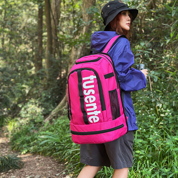 Uniszex nagy kapacitású kültéri sporttáska tarpaulin anyagból, nylon bélés, légpárnás vállöv, street style; alkalmas Tenisz, Badminton, Jóga, Búvárkodás, Hegymászás, Túrázás