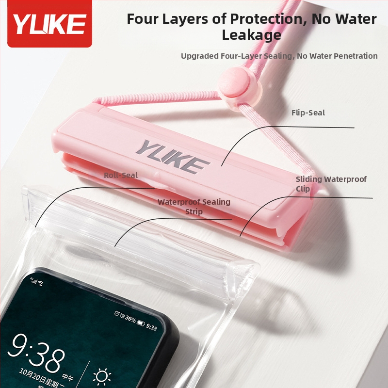 Vodootporna torbica za telefon ABS+TPU, osjetljiva na dodir, Feather marka, poliester tkanina, pogodna za vanjske aktivnosti i ronjenje