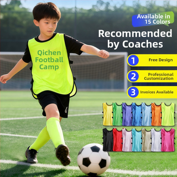 Detská futbalová tréningová vesta – šetrný k pleti materiál, rýchloschnúca tkanina, jednofarebný vzor, pre tímový tréning