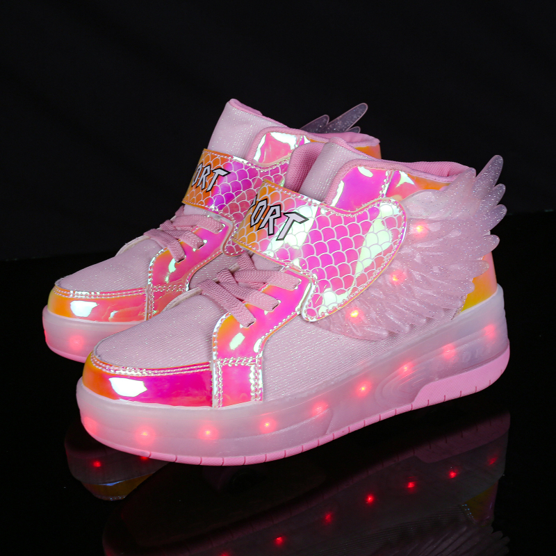 Детски обувки Heelys – двойно колело, PU колела, въртящ се бутон, подметка TPR