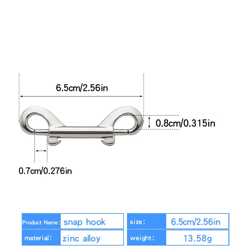 Két végű karabiner rugós gyorskioldó zármechanizmussal – cinkötvözet, hegymászáshoz és búvárkodáshoz, modell STK, márka Yiheng hardware